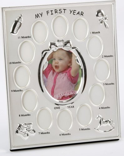 2 Tone S/Plated "My First Year" Frame with 12 month inserts