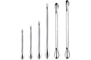 MenYiYDS-6 piezas de cucharas de laboratorio, cucharas de acero inoxidable, cucharas de laboratorio, cucharas miniatura, cucharas de muestreo, cucharas médicos para mezclar polvos y llenando geles
