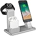 Price comparison product image YoFeW Apple Watch Stand Aluminum 4 in 1 Apple Watch Charger Dock Accessories for AirPods Charging Docks Stand for Apple Watch Series 3/2/ 1/ AirPods/iPhone X/iPhone 8/8 Plus/ 7/7 Plus /6s iPad Silver