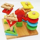 Toys of Wood Oxford Wooden Shape Sorter Stacker Puzzle Game - mind game PROMOTION OFFER