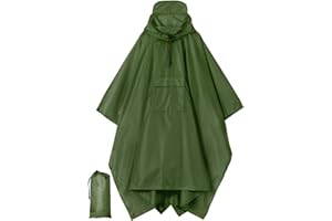 Royalotic Rain Poncho Adult Waterproof Poncho Hooded Raincoat Lightweight Rain Jacket Travel Cape with Pocket