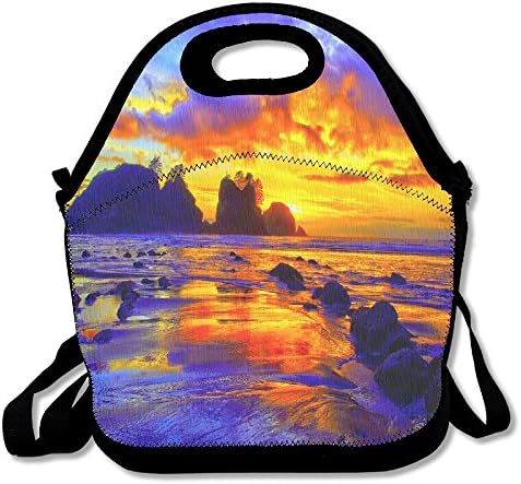 ZDTSQWY Lunch Boxes Gorgeous Sunrise Lunchbox Food Container Lunch Tote Handbag Cool Fashion Designer Lunch Box For Work,Office,School