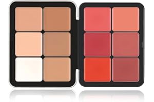 KOEYDXST Carla Secret - Palette correttore per crema impermeabile a lunga durata, per trucco Carla Secret 12 colori, crema correttiva per correttore colore (Blush A + Concealer A)