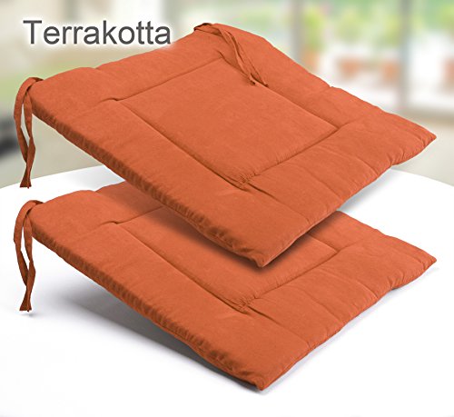 2 Stück Sitzkissen ca. 40x40x3 cm, Kissen Polster Stuhlkissen Sitzauflage gesteppt, Farbe wählbar - 2