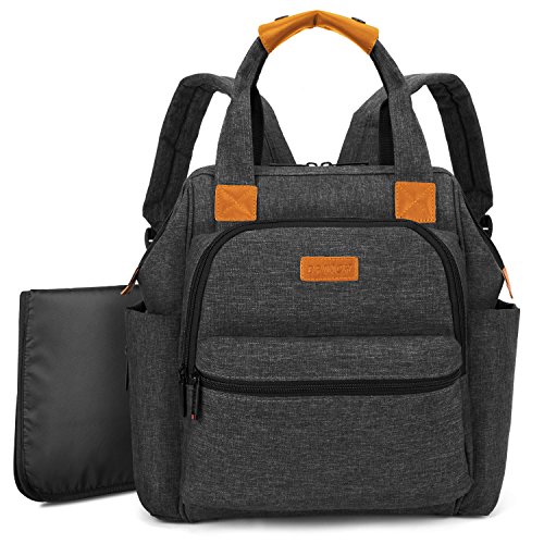 BRINCH Baby Wickeltasche mit wasserdichter Wickelunterlage, Mehrzweck Reise Wickelrucksack Baby Wickelhenkeltasche einschließlich Isolierte Beutel, Baby Windel Tagetasche inklusive Kinderwagenbefestigungen