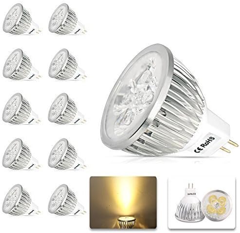 10Pcs Of 4W GU5.3 MR16 Spot Light/downlight LED Bulbs Super Beautiful Warm White Equivalent to 30W Halogen Bulbs 300LM AC/DC 12V