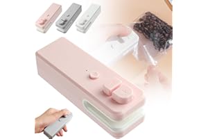 ZEZZO Mini Scelleur,Scellant et Coupeur Sous Vide Portatif,2024 Thermoscellant 2 en 1 Rechargeable Pour Sacs de Stockage de Nourriture,Collations,Fruits,Biscuits Frais (Rose)
