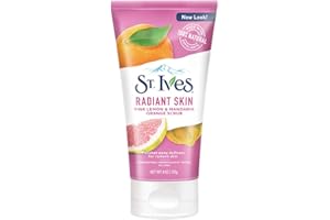 St. Ives Radiant Skin Face Scrub For Dull Skin Pink Lemon and Mandarin Orange Dermatologist-Tested Face Wash Scrub With 100 percent Natural Exfoliants 6 oz / 170gm