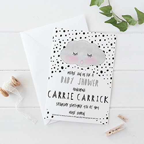 Cloud Baby Shower Invitations, Baby Shower Invitations Personalised, Rustic Baby Shower Invitations, Set of 10