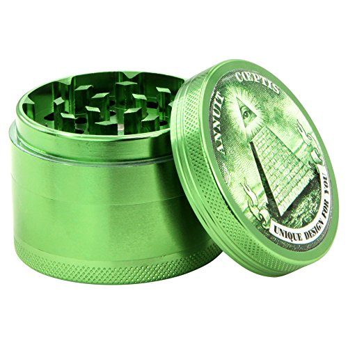 DCOU Neue Design Premium Krautmühle mit Pollenfänger-Siebgrinder CNC Aluminium Tabak Mahler Zerkleinerer Ø55mm 4-teilig