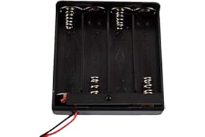 SZAERFA Portabatteria Portaoggetti Scatola ON/OFF Cavi interruttore per 4 batterie AA (Portabatterie 4AA)