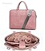 Produktbild j.qmei Laptop-Umhängetasche aus Kunstleder für 13- / 13,3- / 14- / 15- / 15,6- / 17- / 17,3-Zoll-Notebooks, wasserabweisend, Rosa, Schwarz, Rot rosa Pink Luxury 14 inch