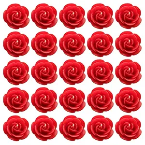 Shraddha Creation Floating Rose Decorative Wax Candle, Pack of 25, Rose