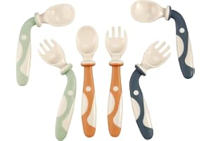 PandaEar Baby Bendable Spoons and Forks set 6 Pack| Training Learning Self-Feeding Baby Spoons First Stage for Kids Toddlers Children and Infants