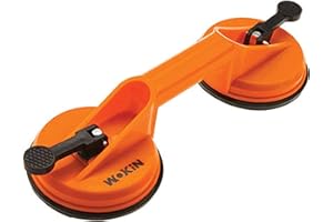 TOOLSTEK WOKIN Heavy Duty Double Suction 2x115mm-Kg 50 Lifting Capacity pad Dual Suction Cups Glass Lifter Suckers thick rubber base Aluminum Cup perfect for moving pulling gripping handling materials