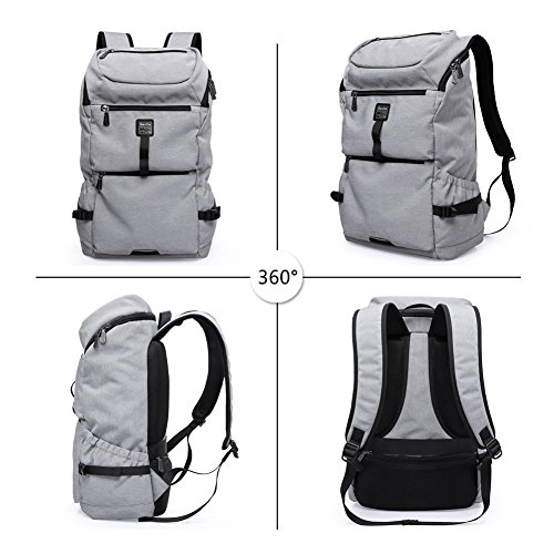 BanGe Leichter Laptop Rucksack 15 6 Zoll Business Outdoor Daypack Reise Rucksack Schulbeutel f  r Herren und Damen  Grau 