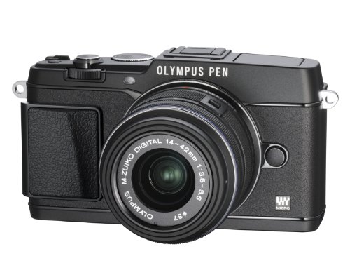 Olympus PEN E-P5 Micro Four Thirds Interchangeable Lens Camera - Black (16.1MP, Live MOS, M.Zuiko 14-42mm II R Lens) 3.0 inch Tiltable Touchscreen LCD