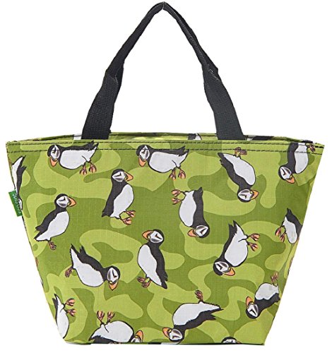 Eco chic, borsa termica per il pranzo, borsa frigo/picnic/borsa per pranzo al sacco, Puffin Green