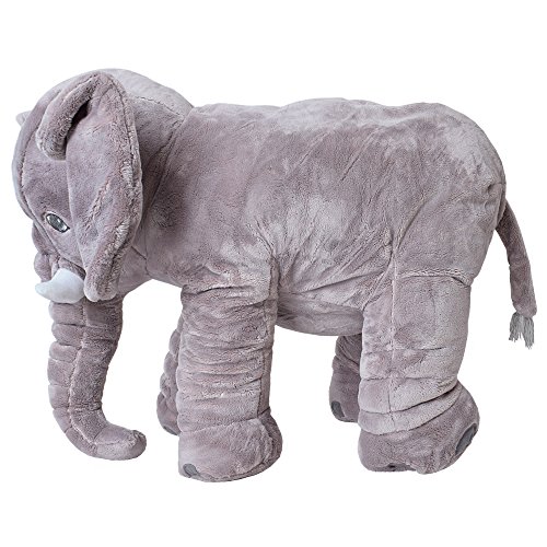 TE-Trend Elefant Kuscheltier zum Einschlafen Baby Kleinkind Plüschelefant aus flauschigem Plüsch 68 cm grau lila blau rosa - 7