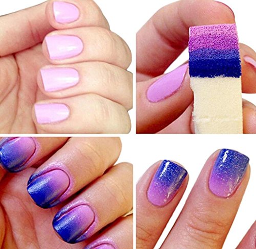 Ularma 12 pcs Nail Art Sponges Stamping Polish Template Transfer Manicure DIY Tool