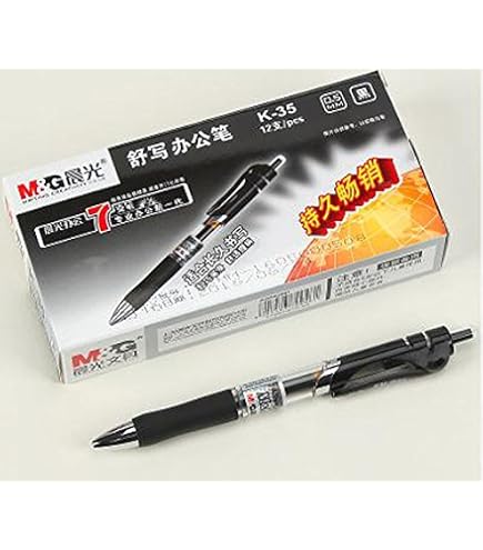 12 pcs M&G K-35 0.5mm Roller Gel Pen Retractable Smooth Writing