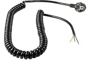 as - Schwabe 70428 Spiralkabel/Anslutningskabel med Vinklad Plugg