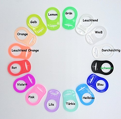 Silikonring (Adapter) für Schnuller – Schnullerhalter für Baby Schnullerketten aus weichem Silikon – spielend leichtes Wechseln des Schnullers - 2