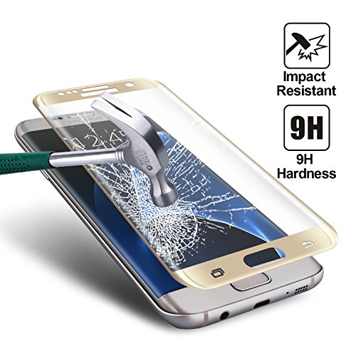 S7 Edge Protectores de Pantalla  Arbalest   Protector Pantalla Cristal Templado Curvo Marco para Samsung Galaxy S7 Edge Oro