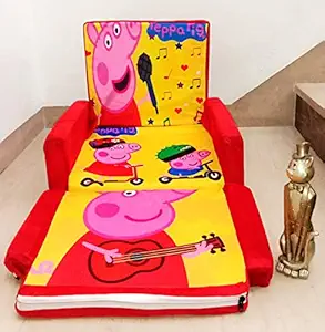 Bezzilish Home Soft Toy Kids Polyester Sofa Cum Bed Chair for 0-2 Years