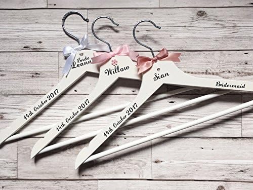 Personalised Wedding Hanger - Wedding Dress Hanger - Bridal Party Gift - Bridesmaid - Mother of the Bride - Maid of Honour - Bride - Flower Girl
