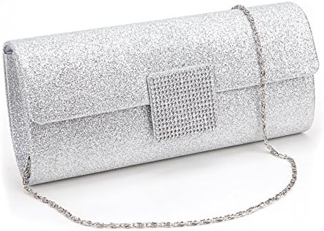 Nodykka Wedding Evening Party Clutch Bag Sequins Rhinestone Cross Body Handbag Purse
