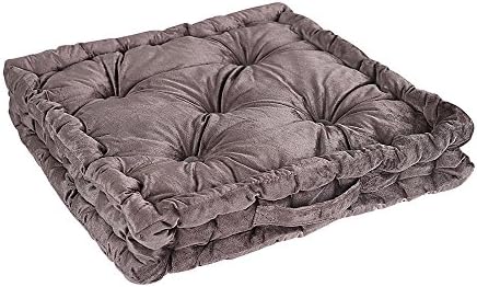 SLEEPSCENE Chunky Soft Booster Seat chair pad in velvet Grey Perfect for Dinner chairs, sofas, Garden chairs and Floor scatter cushion.