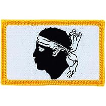 Patch écusson Brodé Drapeau Sardaigne – Taille 5x8 Cm – Fixation Pression (mâle/femelle) – Décoration Veste, Sac, Casquette – Style Vintage