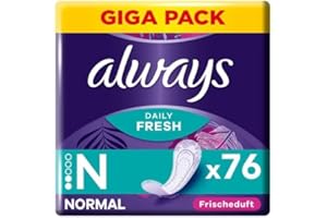 Always Dailies Fresh & Protect Normal Lot de 76 protège-slips pour femme avec un parfum subtil, respirants, flexibles et confortables avec noyau absorbant