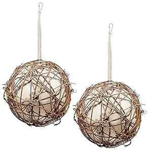 Gute Globe Hummingbird Nesters, Hummingbird Nesting Houses Set of 2, Bird Nesting Materials Holder, Refillable Cotton Balls Bird Nesting Station for Outdoor Wild Birds Wrens Finches Parrot (Small)