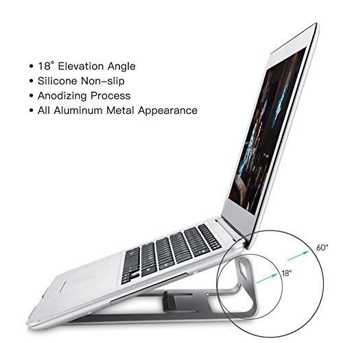 Cookey Laptop/PC Ständer Aluminium Ständer Unterstützt zu 9-17in Laptop / Tablet / Handys für Macbook Air Macbook Pro iPad Pro Surface Pro, PC Laptop Notebook und Handys (Silber) - 6