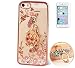 Produktbild Utra-Thin Iphone5 5s SE Hülle Silikon Transparent,3D Glitzer Strass ISENPENK® Schutzhülle TPU Case Schutzhülle Silikon Crystal Kirstall Clear Case Durchsichtig Weichem Silikon Handy Gürtel Tasche Muster Pour Iphone5 5s SE Zoll– [Rose Golden Peacock Ring] Mit Panzerglas Folie
