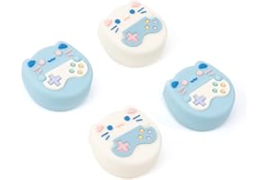 DLseego Cute Thumb Grip Plugs Compatibile con Nintendo Switch/Switch OLED, Morbido Silicone Analogico per OLED & Joy-con Controller Switch, Bianco e Blu