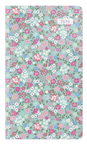 Taschenplaner Style Blumenwiese 2019 - Taschenkalender (9,5 x 16) - seperates Adressheft - 1 Seite 1 Woche - 64 Seiten