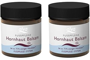 alva Naturkosmetik Hornhaut Balsam 2x 30ml – Vegan, natürlich, zertifiziert - Effektive Hornhaut Entfernung - Füße, Hände, Ellenbogen und Knie – Hautbalsam für zarte, weiche Haut