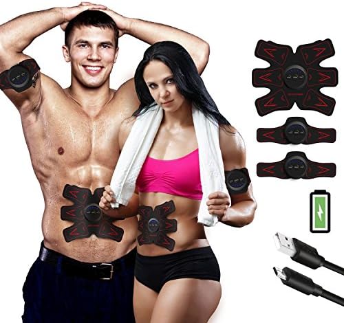 【New Version 2018】Shuainiu Abdominal Muscle Toner, ABS Toner Body Muscle Trainer ,Portable Unisex Fitness Training Gear, ABS Stimulator&amp;Muscle Toner - Abdominal Toning Belt&amp;EMS Body Muscle Trainer Fat Burner Equipment - 6 Modes &amp; 9 grades stimulus intensity - Portable USB Charger
