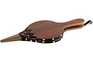 Hammer and Tongs 1x Dark Wood 175mm Fireplace Wood Bellows - Large Indoor Home Fireside Log Fire Air Blower Wooden Handle Tool