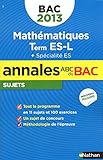 Image de ANNALES BAC 2013 MATHS ES SPE+