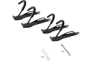 RASENFREUND® 4 sztuki uchwyt rowerowy uchwyt ścienny czarny uchwyt rowerowy na 4 rowery uchwyty ścienne uchwyty ścienne uchwyty ścienne uchwyt stojak rowerowy wraz z materiałem montażowym (4 szt.)