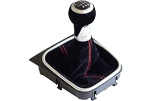 Kakulkomen Schaltsack Schaltmanschette Schwarz Schaltknauf 6 Gang Kompatibel mit V-W Golf 5 Golf 6 MK5 MK6 R32 GTI 2004-2009