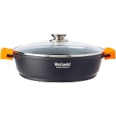 WECOOK Ecochef Titanium Low Casserole, 11 in, 5 L, Black, Induction | Non-stick QUANTANIUM 5 layers, Cast aluminum 5 mm, Oven