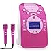 Price comparison product image Auna ScreenStar Karaoke Player Machine with Adjustable Camera CD USB SD MP4 Record Function (2 x Microphones Included, 9cm TFT Color Display, Broadband Speaker) Pink
