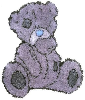Latch Hook Rug Kit"Grey Teddy"52x45cm Shaped