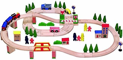 Children 75 Pieces City Road Kit Toy With Wooden Car, Train, Track and Railway / Toys Game Play Kids Childrens Child Toddler Baby Cool Activity Educational Creative Fun Special Unique Devlopment Developmental Friends Boys Girls Present Latest Newest Learning Outdoor Indoor Room Home House Easy Coolest Hands Smart Motoric Classic Constructions Preschool Popular Large Little Small Big