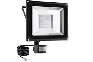 NIKEEYEN 100W Faretto LED da Esterno con Sensore di Movimento 10000LM IP65 Impermeabile Faro LED 3000K Luce Calda Faretto Esterno Illuminazione per Garage Terrazza Portico Giardino Corridoio